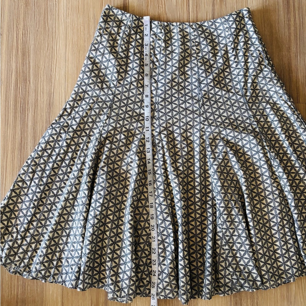 Y2K GAP Skirt Beige Floral Cotton A Line Knee Women 4 Boho Bloomcore Peasant 90s - Picture 5 of 9